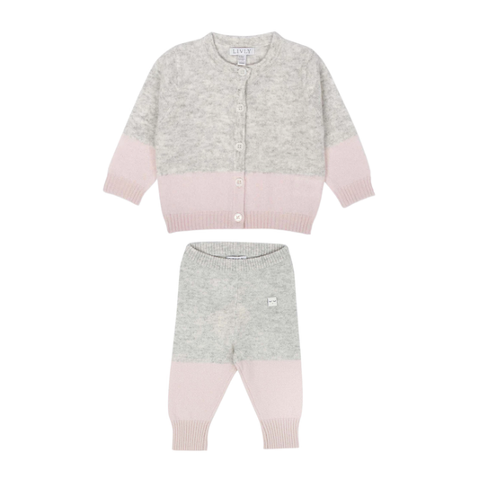 Livly Round Neck Cashmere Cardigan Set