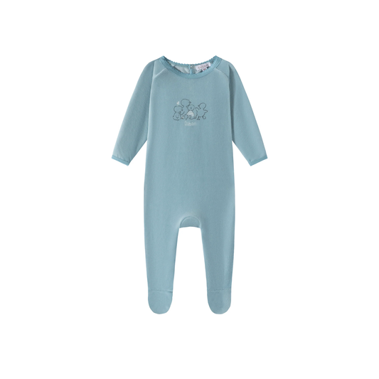 Oubon Velour Duck Print Footie