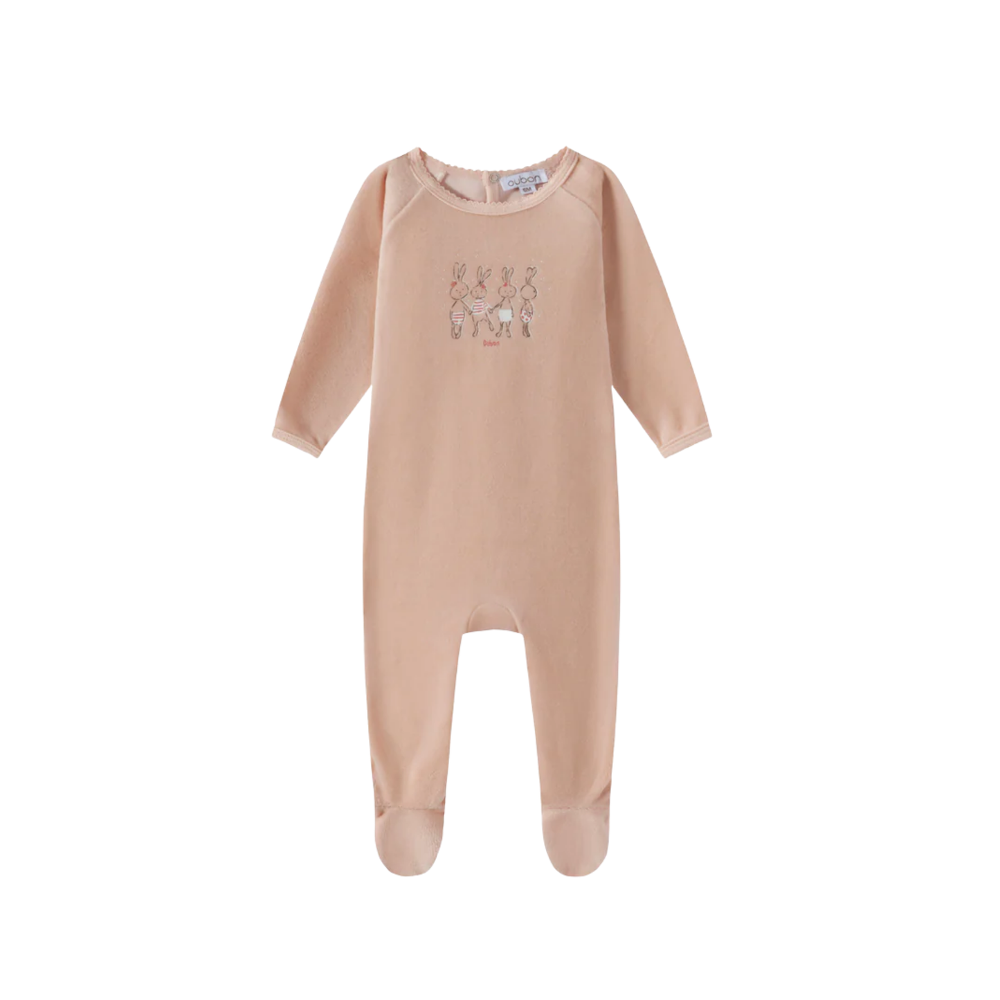 Oubon Velour Rabbit Print Footie