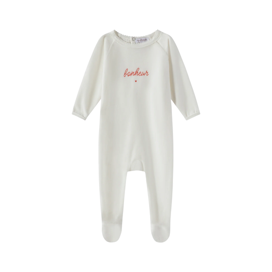Oubon Velour-Bon Huer Print Footie