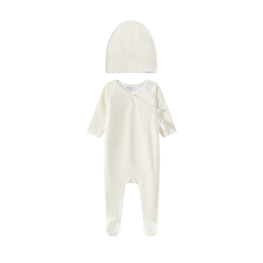 Oubon Wrap Leaf Print Footie