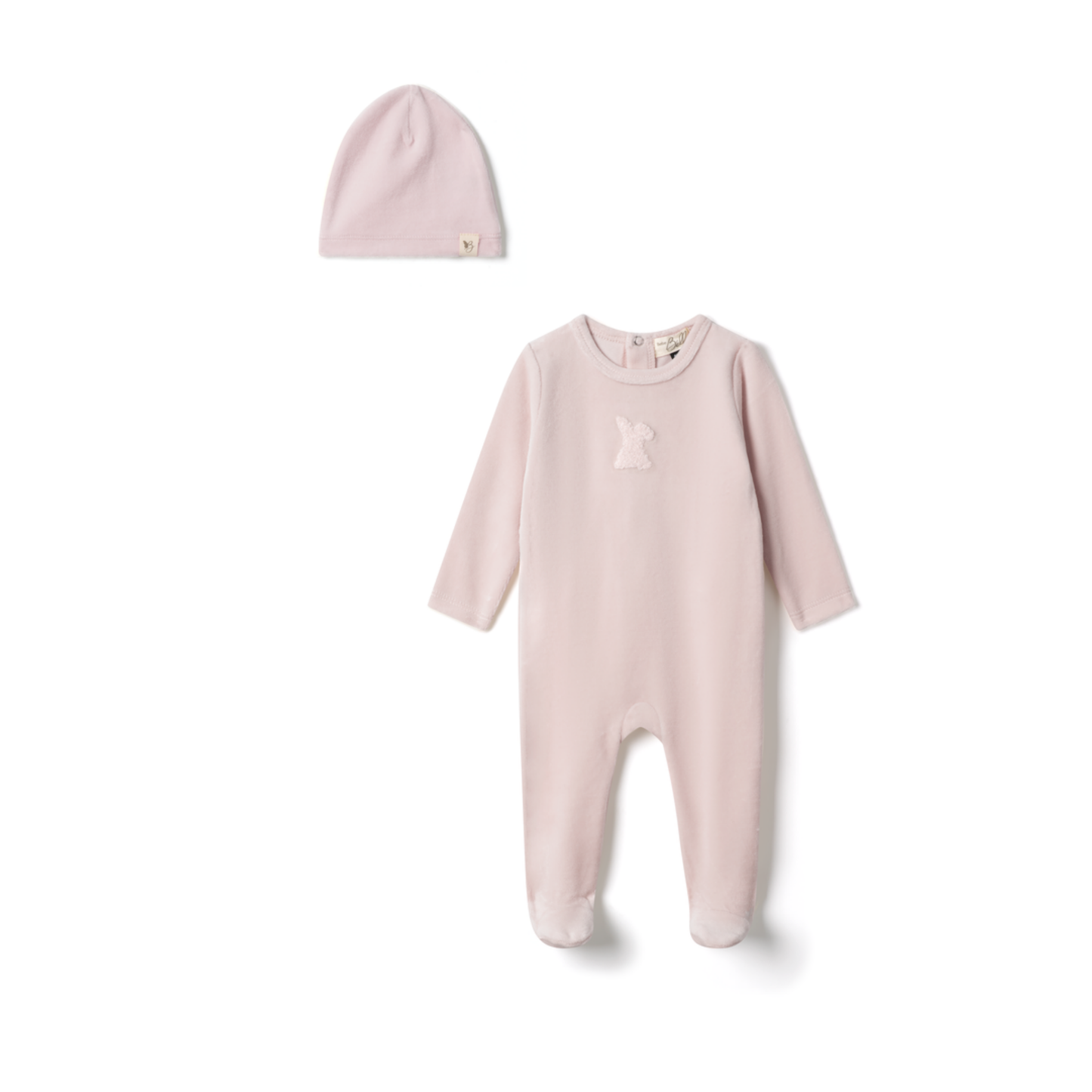 Bebe Bella  Cotton Velour Stretchy With Bunnies Applique