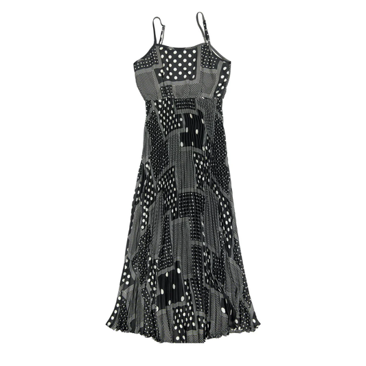 Ava and Lu  Geometric Pleated Slip Dress