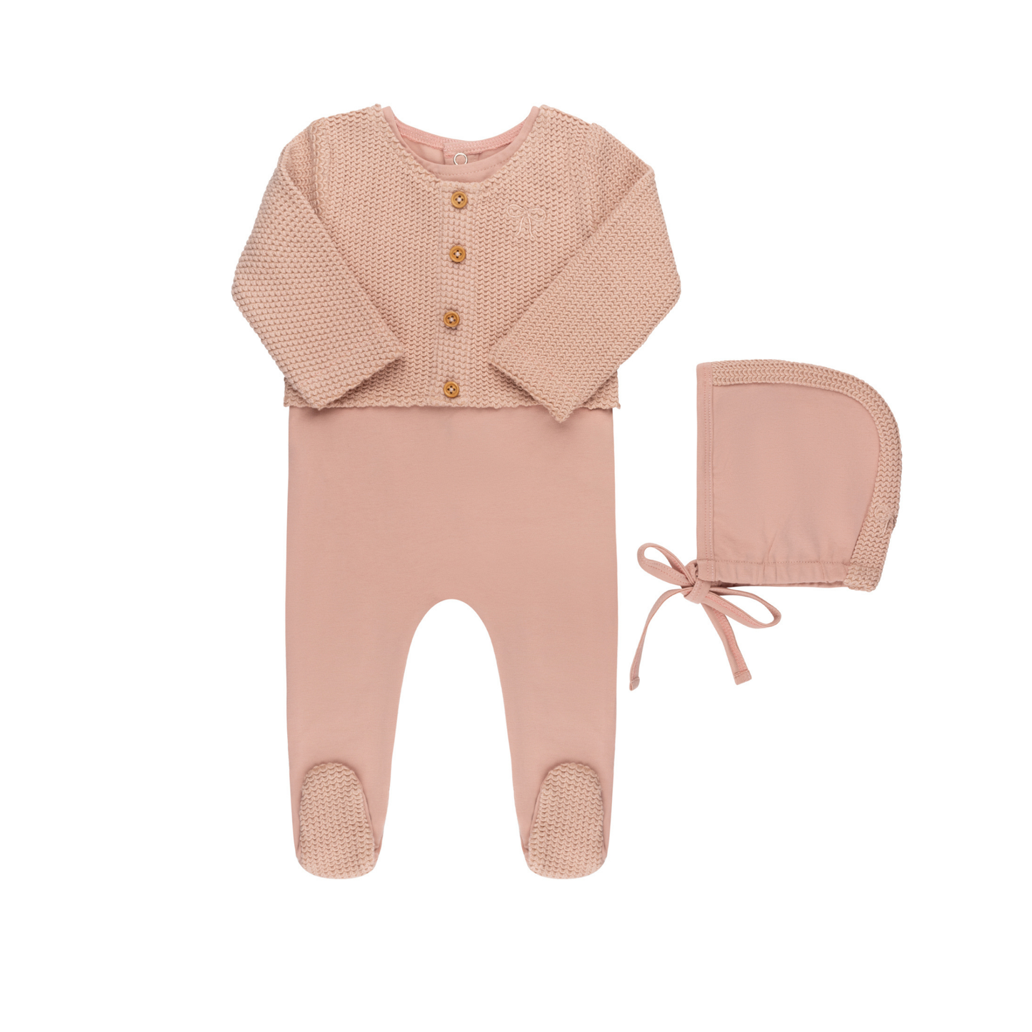 Tricot Bebe Faux Cardigan Footie