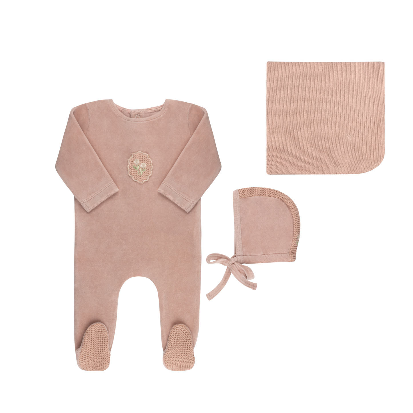 Tricot Bebe Crochet Footie Set