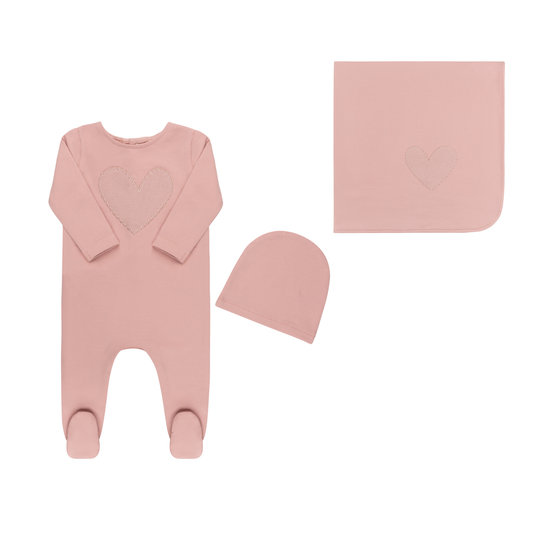 Tricot Bebe Ribbed Logo Footie Set