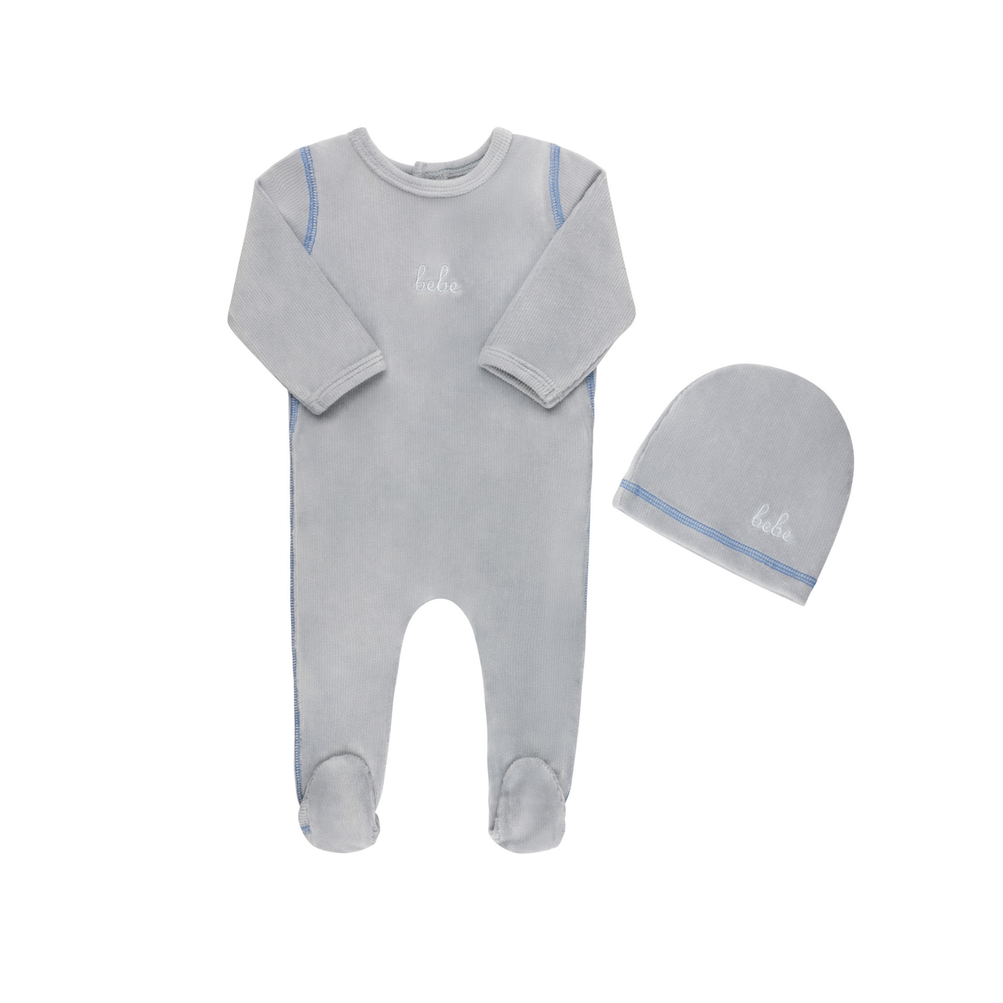 Tricot Bebe Ribbed Velour Bebe Footie