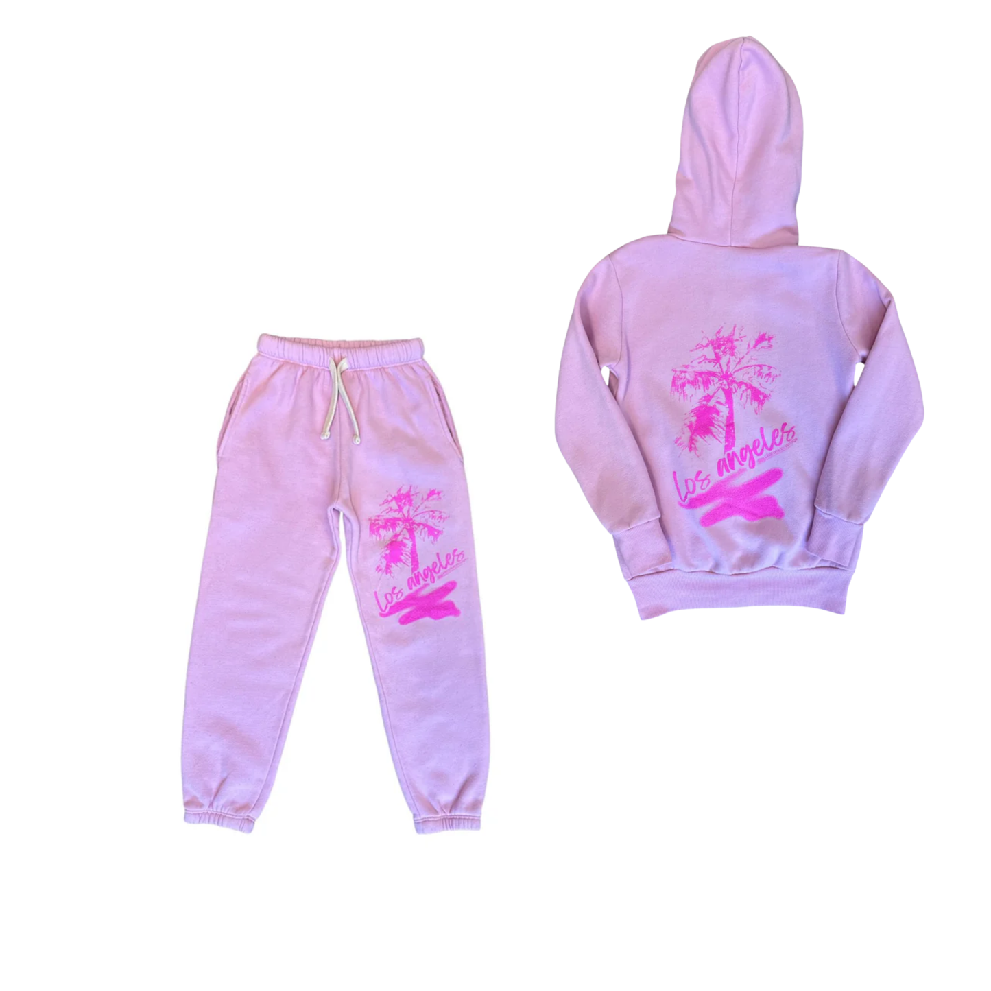 Californian Vintage Brushed Palm Tree Hoodie Set