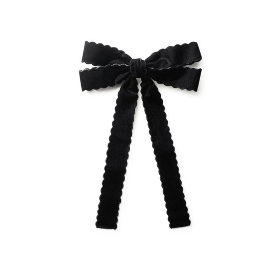 Halo Opaline Scalloped Velvet Long Tail Clip