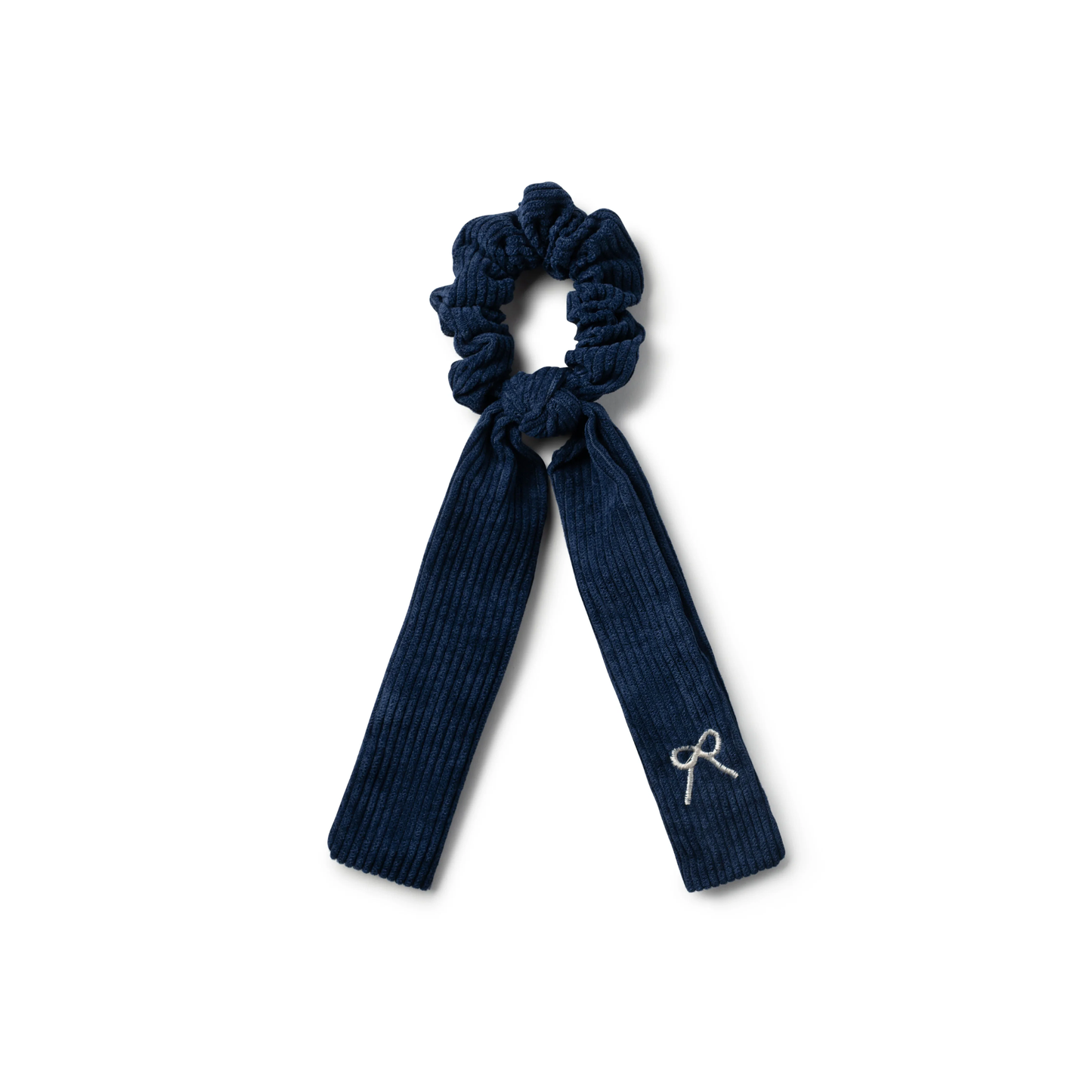 Halo Luxe Mia Corduroy Signature Logo Bow Long Tail Scrunchie