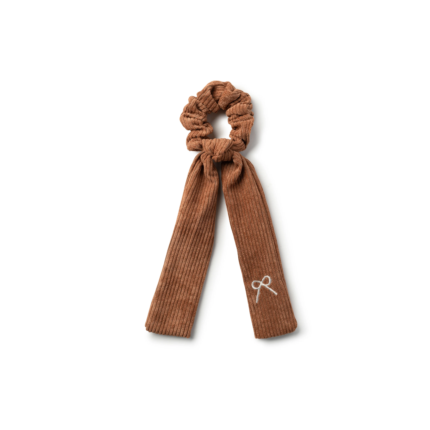 Halo Luxe Mia Corduroy Signature Logo Bow Long Tail Scrunchie