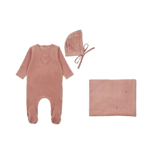 Bee and Dee Lovely Loops Velour Footie