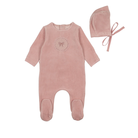 Bee and Dee Crochette Velour Footie