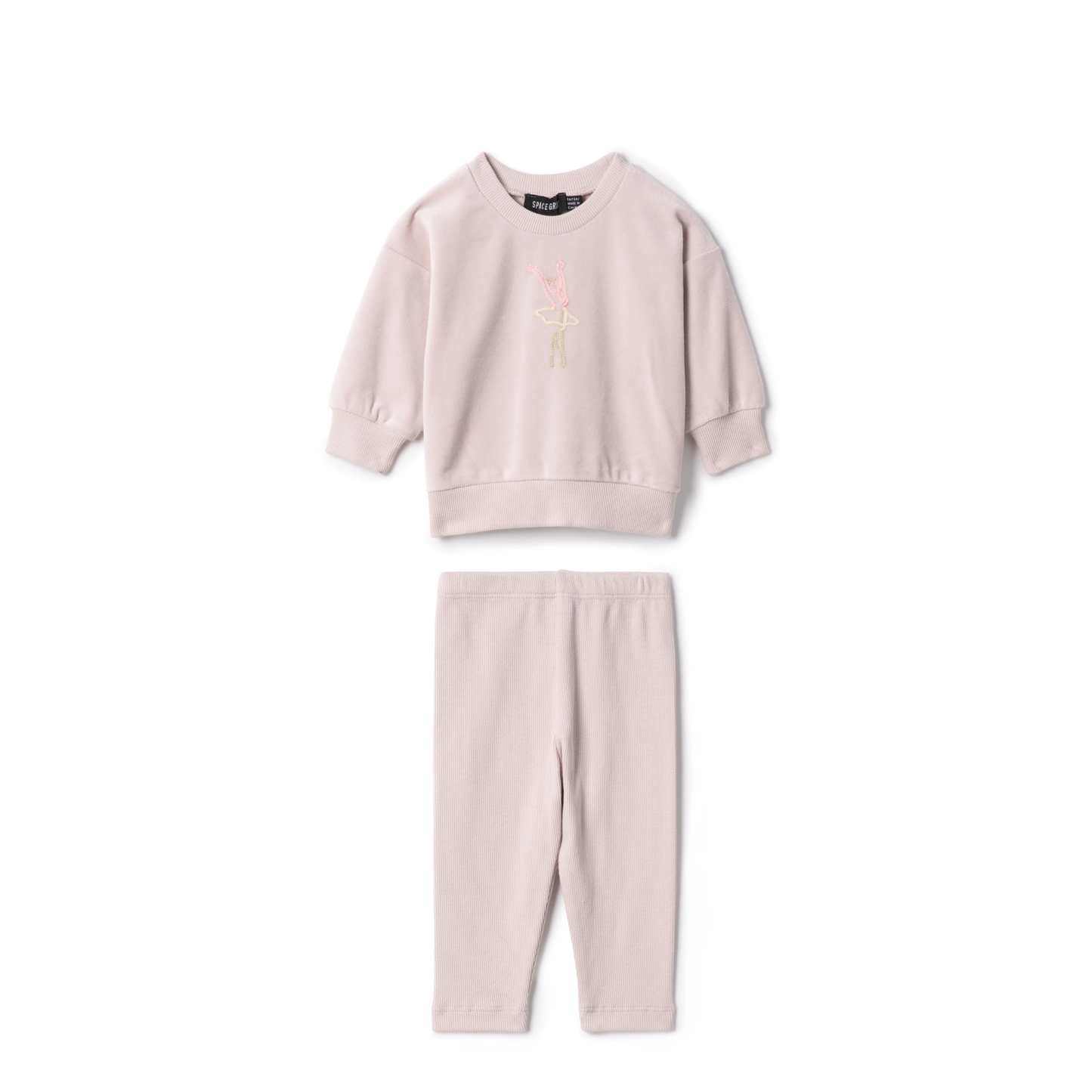 Space Grey  Rope Embroidery 2 Pc
