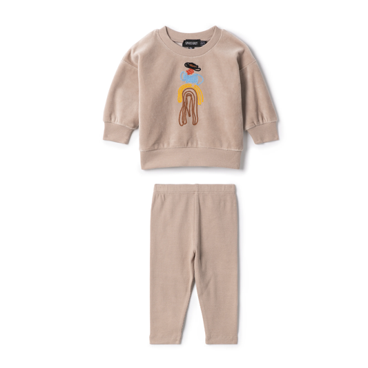 Space Grey  Rope Embroidery 2 Pc