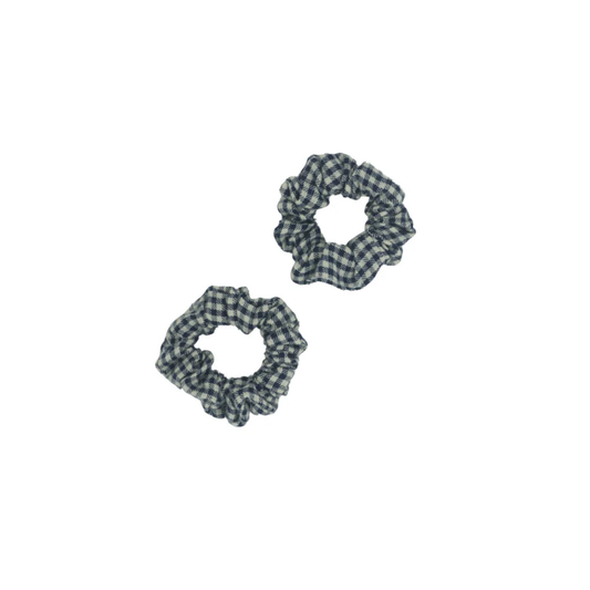 Bandeau Wooly Gingham Mini Scrunchie Set