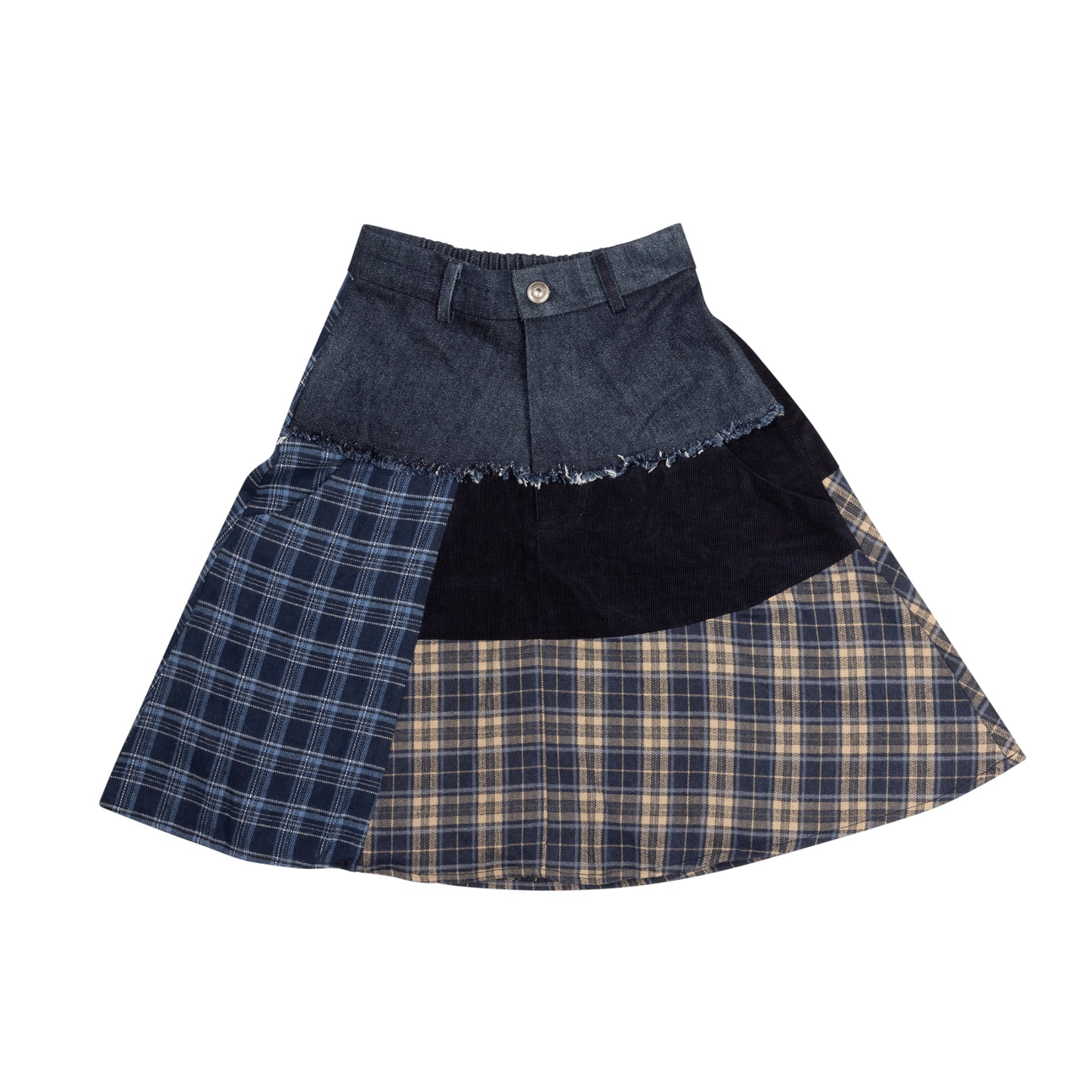 Limited Edition Denim Plaid Skirt