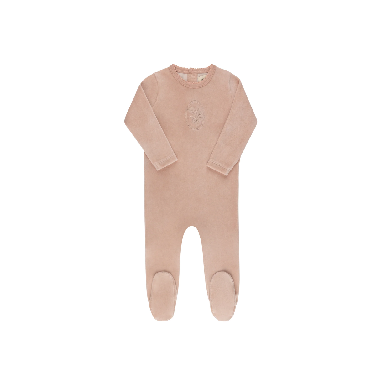 Ely`s & Co Girl Velour Center Floral Footie