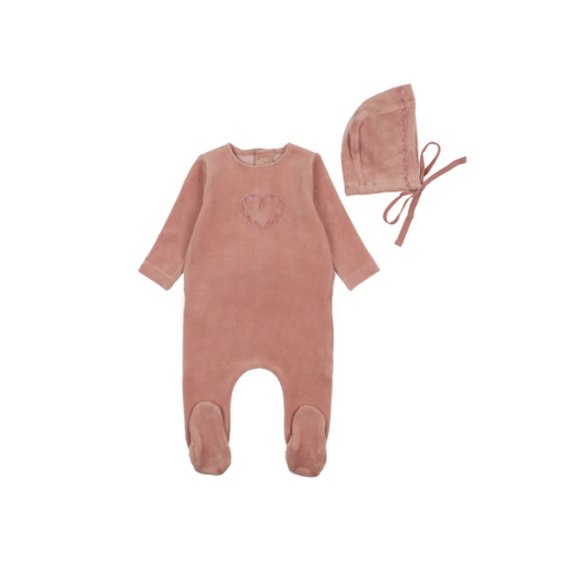 Bee and Dee Lovely Loops Velour Footie