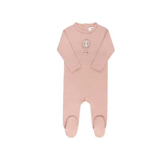 Aurora Girl French Terry Hot Air Balloon Footie