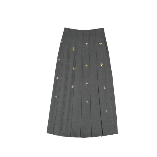 A4  Embellished Pleated Skirt