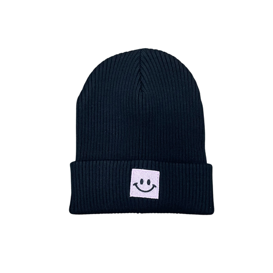 Mini Pops Cuff Hat With Smiley Patch