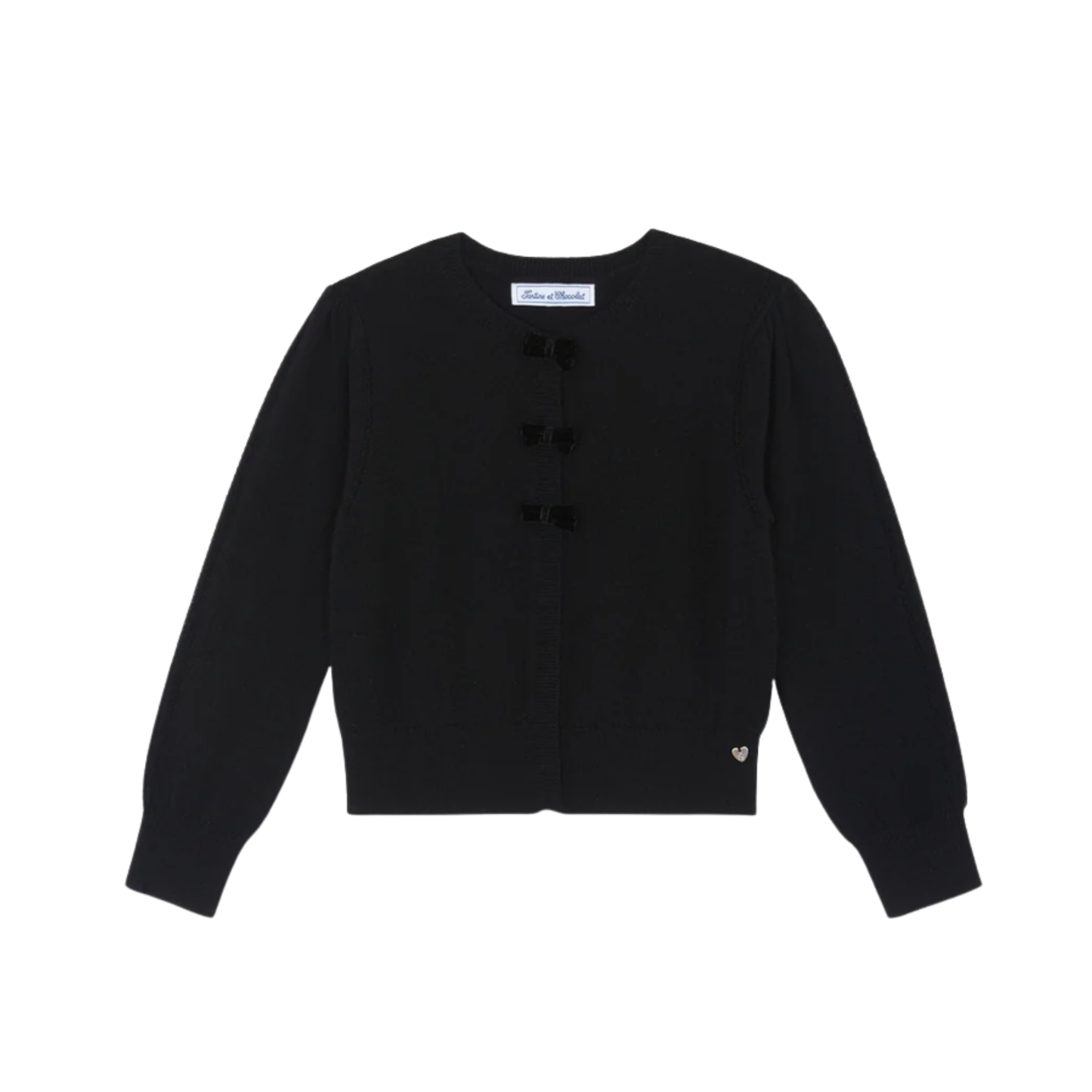 Tartine Et Chocolat Velour Bow Cardigan