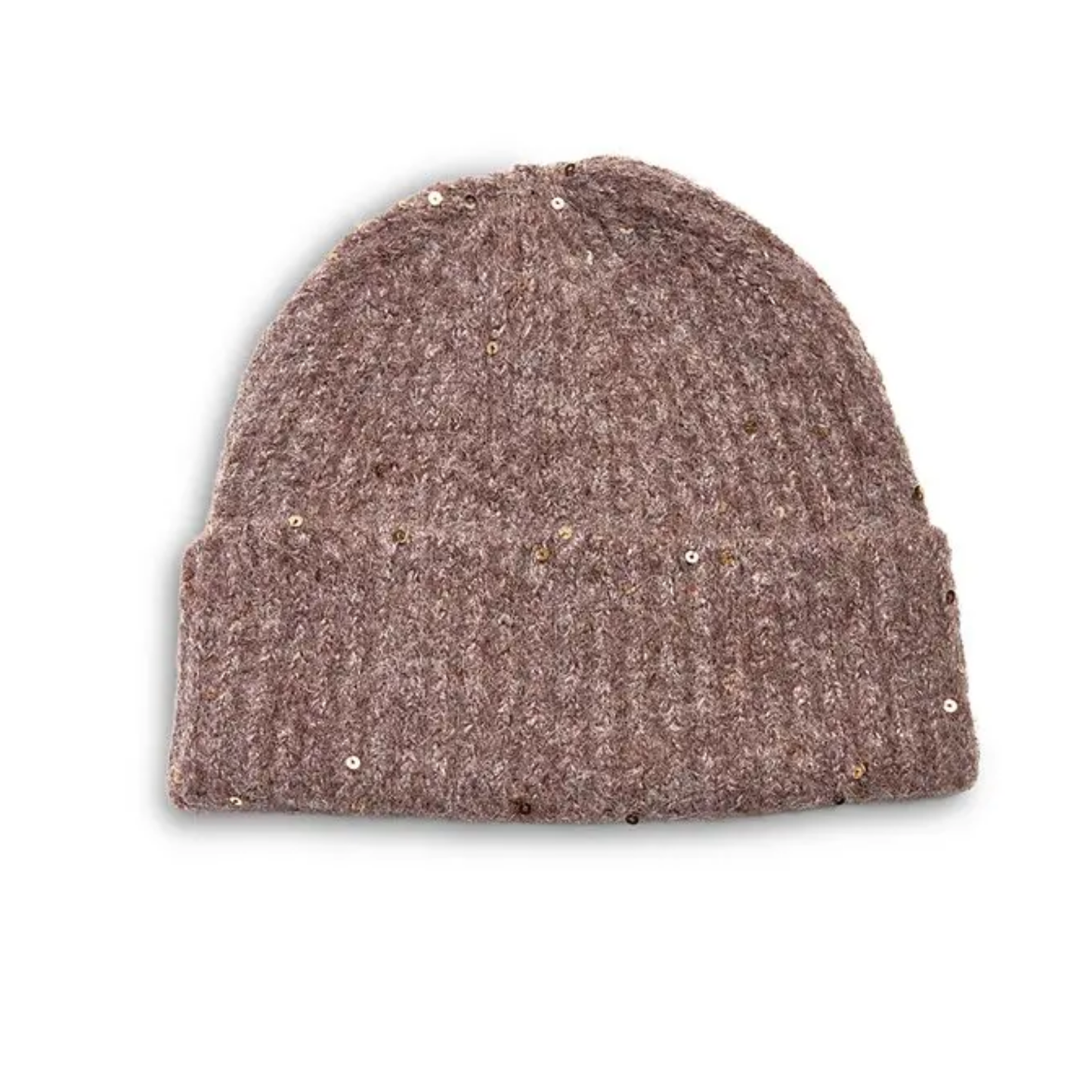 Jocelyn Rib Knit Cuffed Hat with Sequins