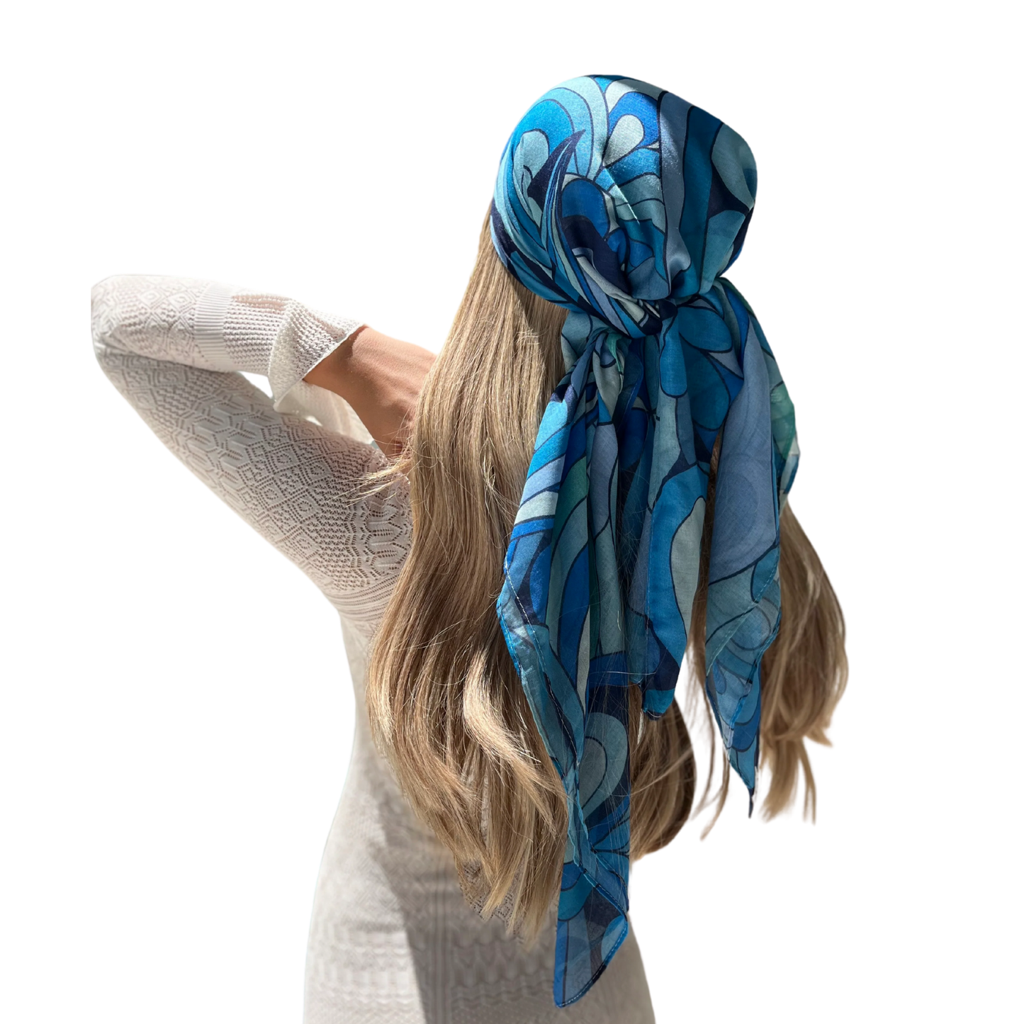 The Scarf Bar Pucci Inspired Blue Capri Headscarf