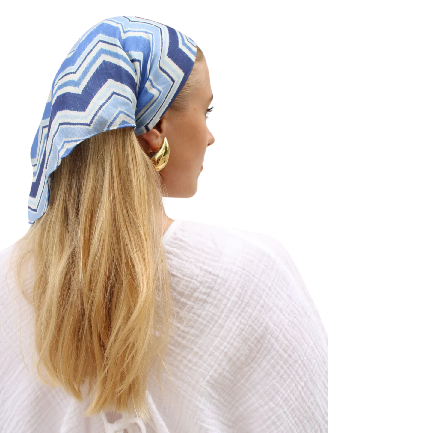 The Scarf Bar Denim Chevron Headscarf