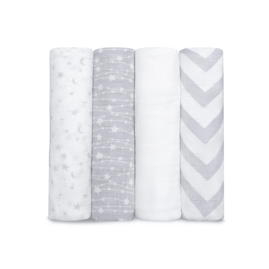 Comfycubs Baby Muslin Swaddle Blanket 4Pk