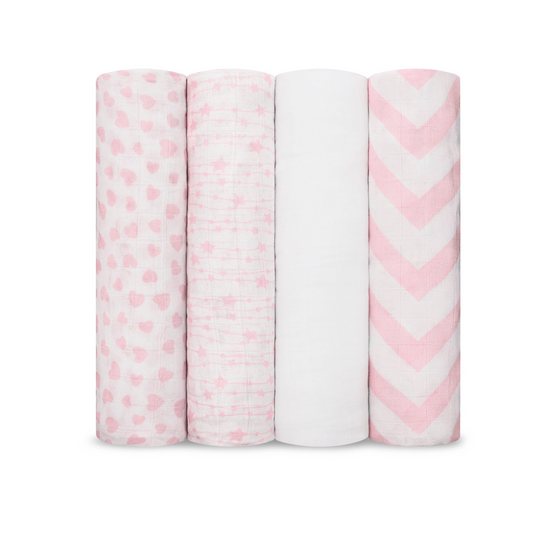 Comfycubs Baby Muslin Swaddle Blanket 4Pk