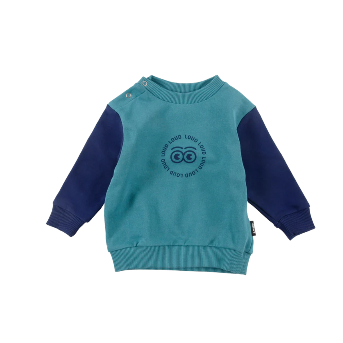 Loud Baby Regular Fit 2 Tone Loud Logo Eyes Print Sweatshirt