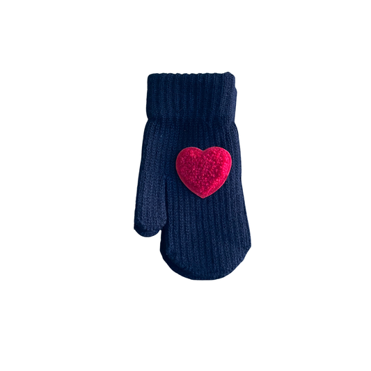 Mini Pops Mitten With Sherpa Heart Patch