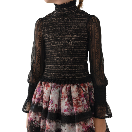 Petite Amalie Lace Mesh Top