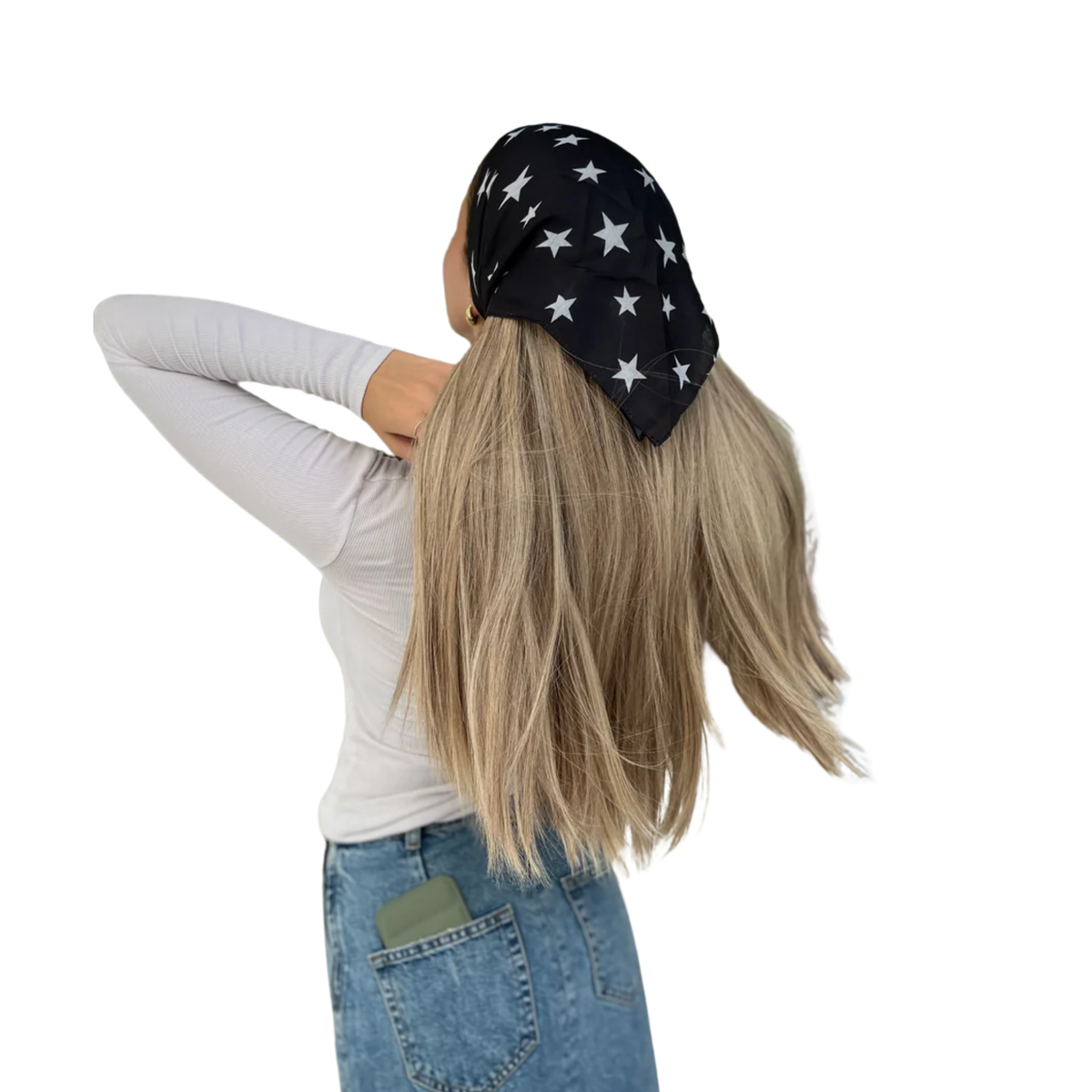 The Scarf Bar Black & White Stars Headscarf