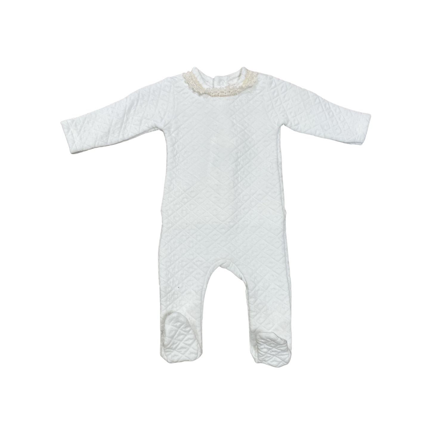 Latte Embroidered Collar Footie