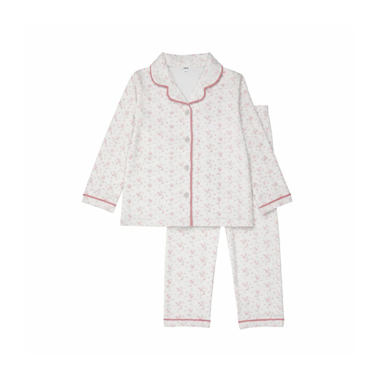 Bonjoy Floral Grandpa Piping Long Sleeve Grandpa PJ`s