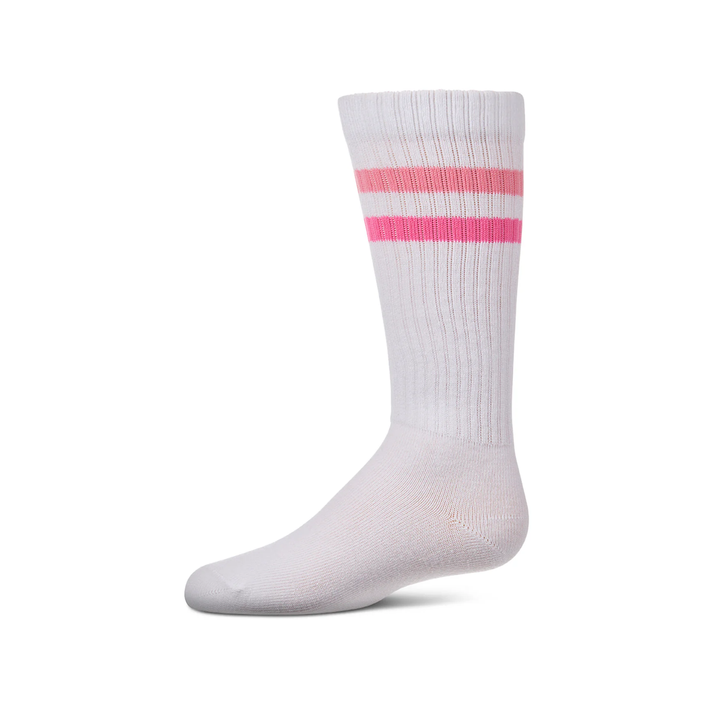 Memoi Pink Double Stripe Knee High