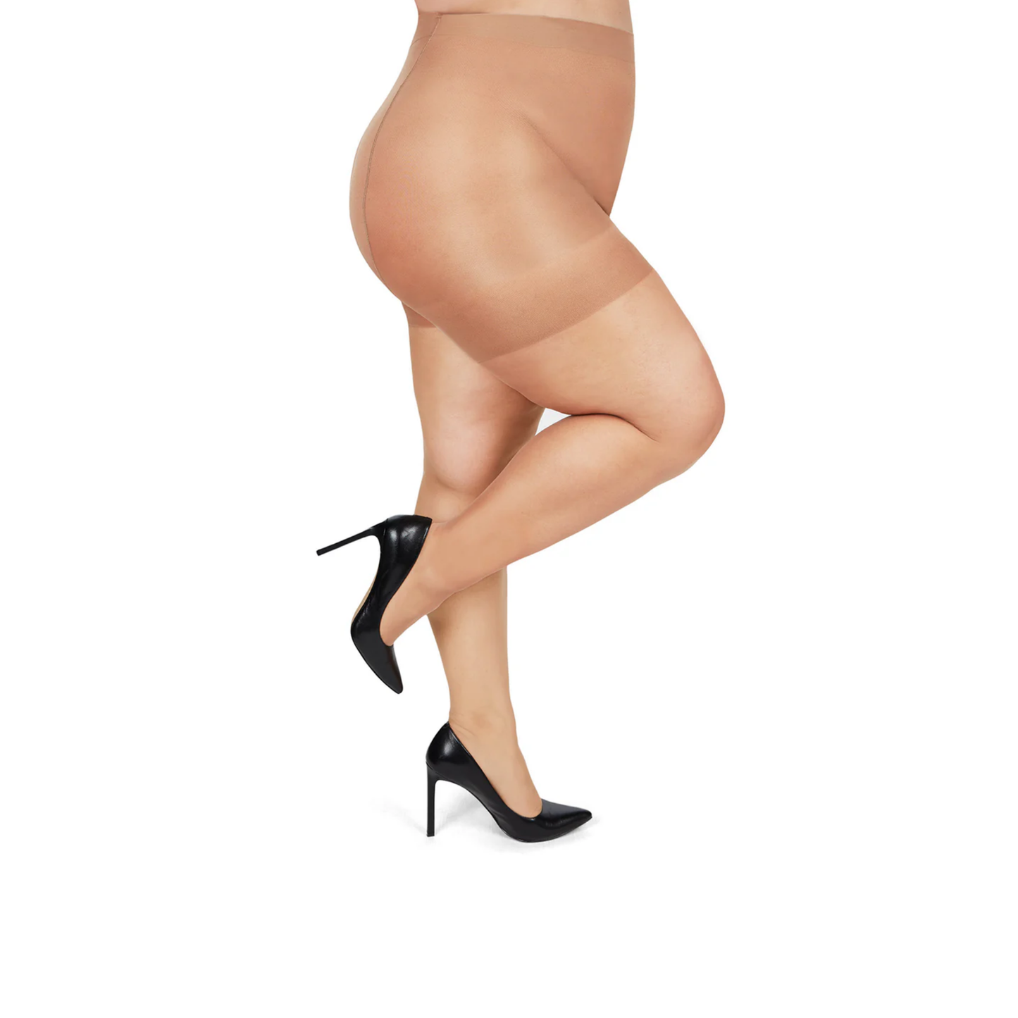 Memoi Plus Size Curvy Silky Sheer Control Top Pantyhose