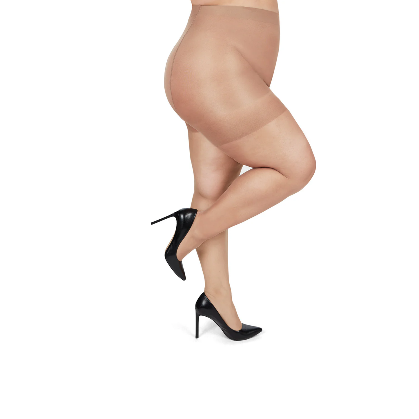 Memoi Plus Size Curvy Silky Sheer Control Top Pantyhose