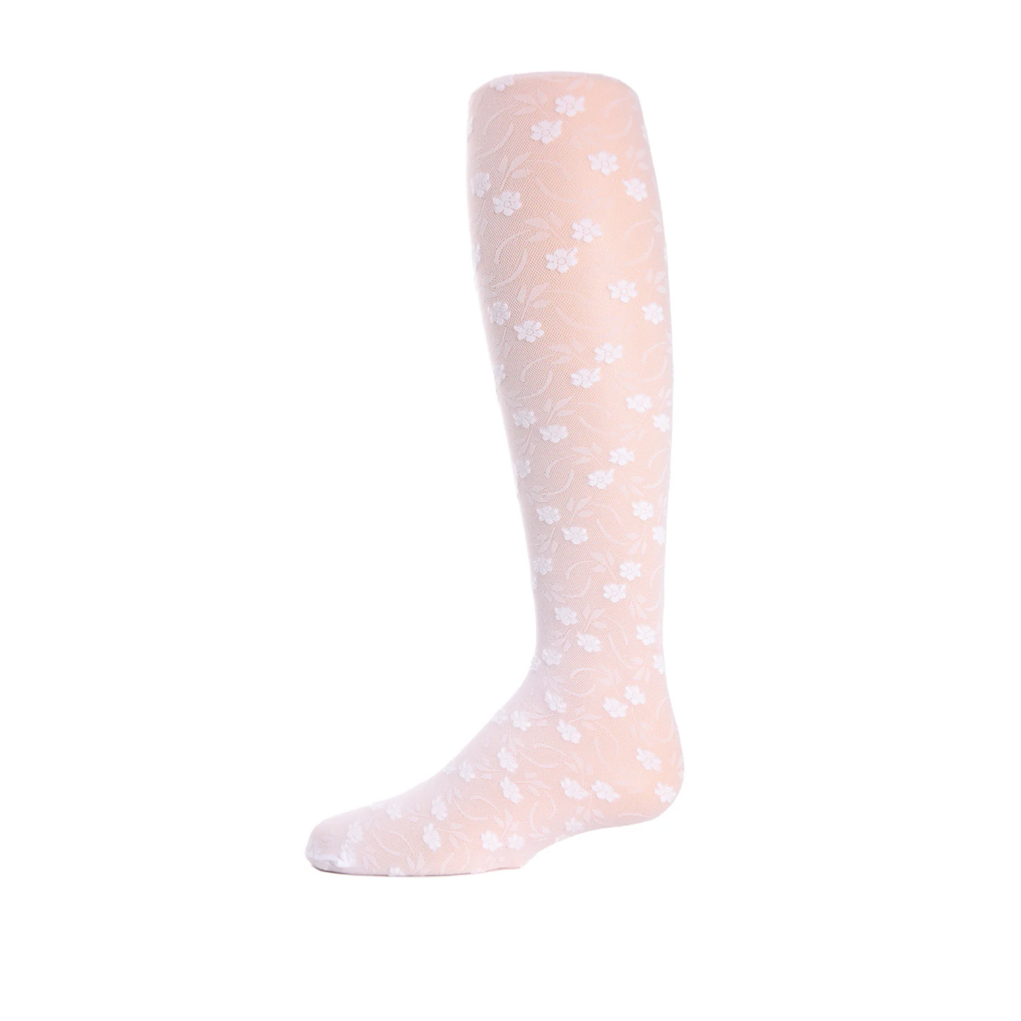 Memoi Infant Sweet Blossoms Sheer Raised Floral Print Tights - Mk-212b