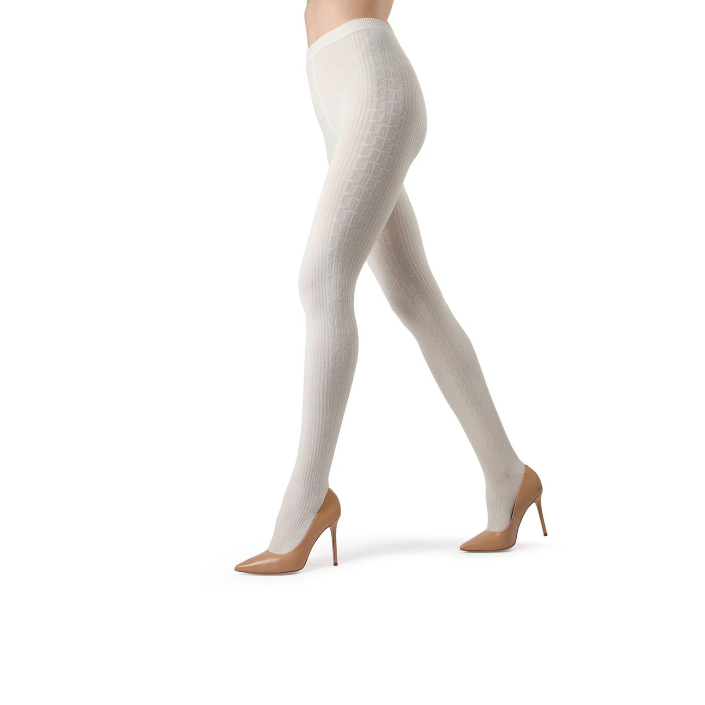Memoi Portland Side Cable Knit Sweater Tights - Mo-360