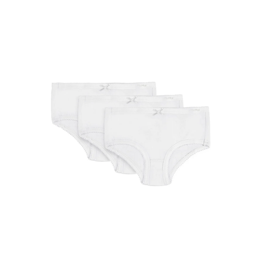 Memoi Girls Solid Cotton Briefs 3-Pack