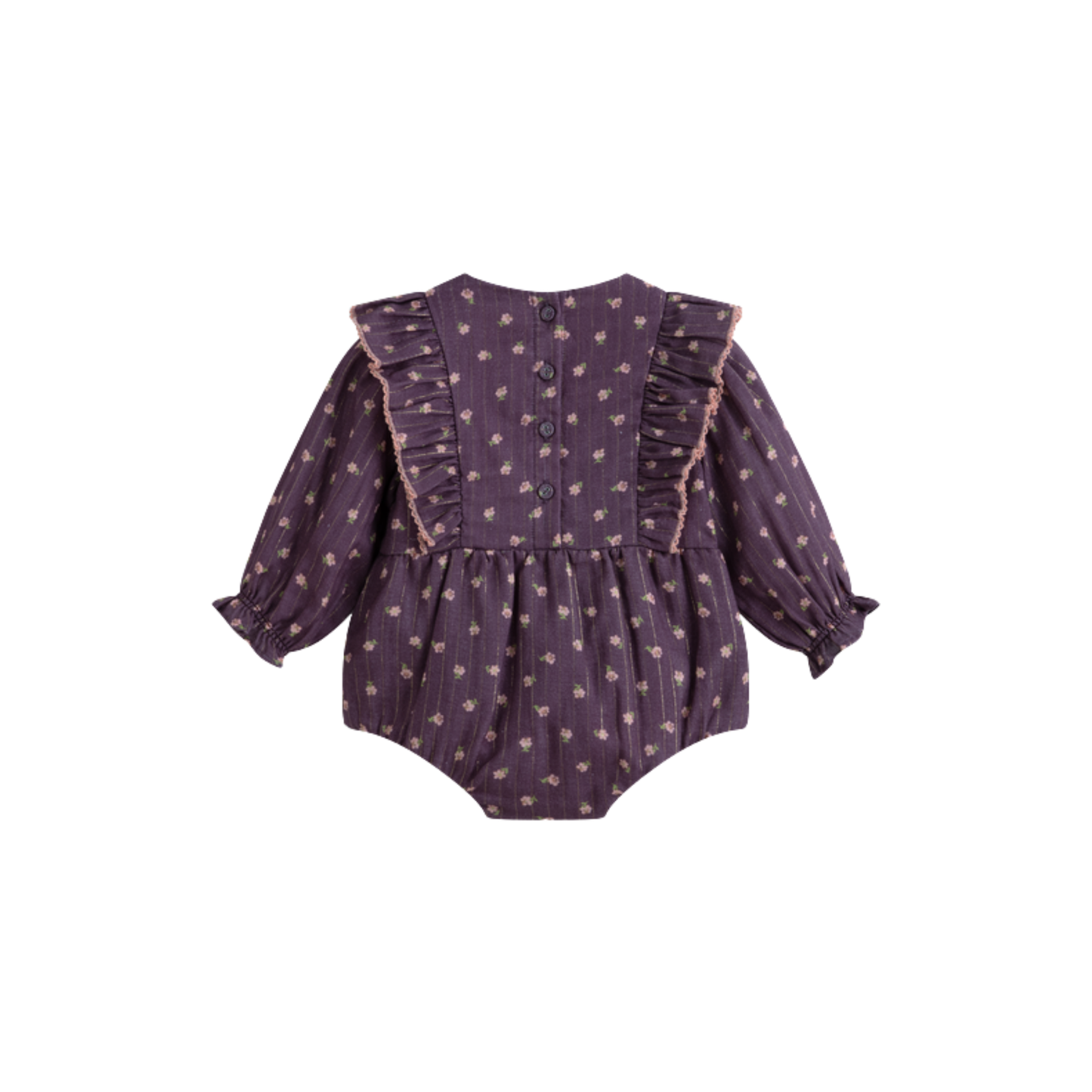 C'Era Una Volta Purple Nina Long Sleeve Romper