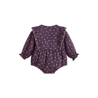 C'Era Una Volta Purple Nina Long Sleeve Romper