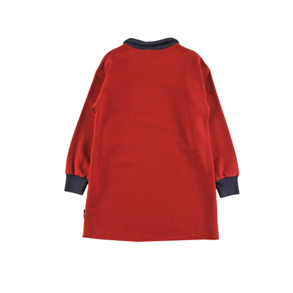 Loud Red Washed Club Mountain  Long Sleeve Polo Dress