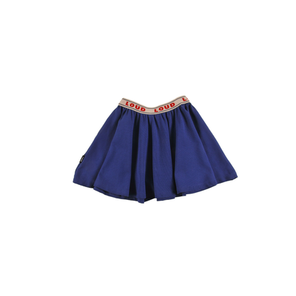 Loud Blue Navy Flakes Elastic Waist Skirt