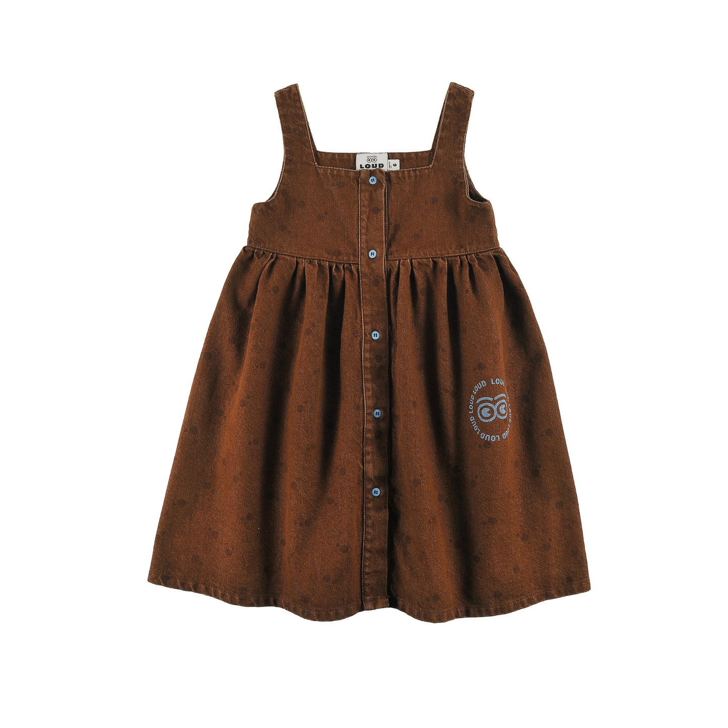 Loud Choco Polkadot Fast Eyes Logo Print Dress
