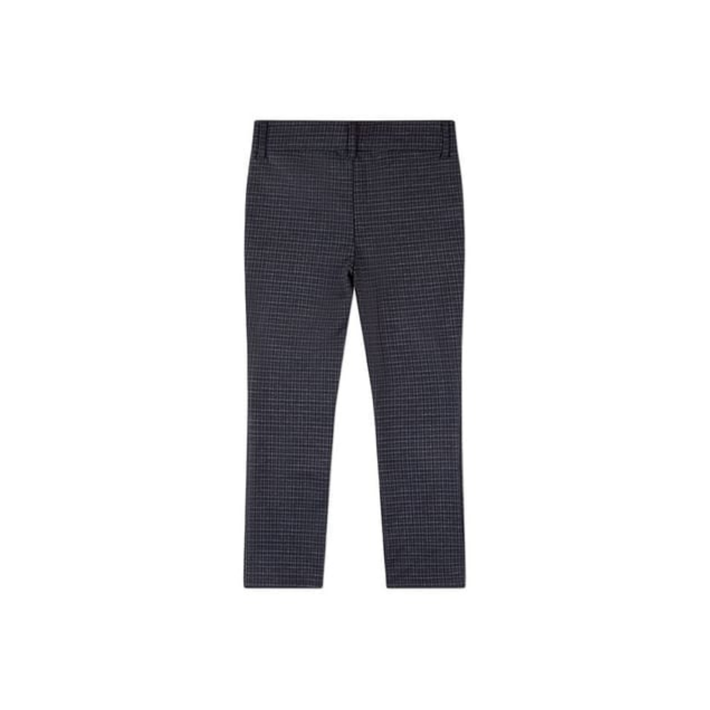 Memoi Navy Boys Plaid Printed Two Pocket Dress Pant